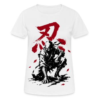 Ninja shinobi avec kanji japonais - T-shirt respirant Femme - blanc - Devant - AI Model Female 172 dark (172cm)