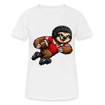 Un joli paresseux jouant au rugby - T-shirt respirant Femme - blanc - Devant - AI Model Female 172 dark (172cm)