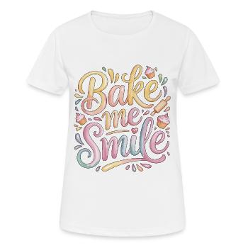 Chef pâtissier Bake Me Smile Pâtissier Artiste pâtissier - T-shirt respirant Femme - blanc - Devant - AI Model Female 172 dark (172cm)