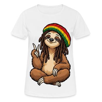 Cool paresseux rastafari - T-shirt respirant Femme - blanc - Devant - AI Model Female 172 dark (172cm)