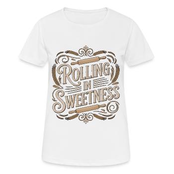 Pâtissier Pâtissier Rolling In Sweetness Confectionner - T-shirt respirant Femme - blanc - Devant - AI Model Female 172 dark (172cm)