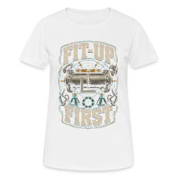 Pipelayer Piping Fitter Fit Up First - Women's Breathable T-Shirt - white - Front - AI Model Female 172 dark (172cm)