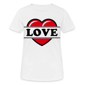 Cœur / Cœur / Amour (Noir 2C) - T-shirt respirant Femme - blanc - Devant - AI Model Female 172 dark (172cm)