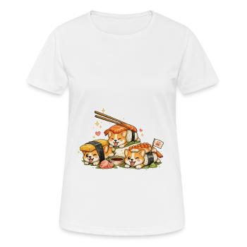 Kawaii Sushi Cats Trio - Women's Breathable T-Shirt - white - Front - AI Model Female 172 dark (172cm)