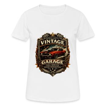 Blason vintage de garage - T-shirt respirant Femme - blanc - Devant - AI Model Female 172 dark (172cm)