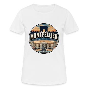 Retro Montpellier Comédie Square Badge - Women's Breathable T-Shirt - white - Front - AI Model Female 172 dark (172cm)