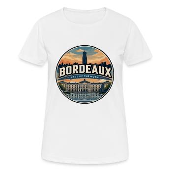 Emblème rétro Bordeaux Place de la Bourse - T-shirt respirant Femme - blanc - Devant - AI Model Female 172 dark (172cm)