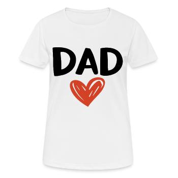 Cœur dessiné à la main – Je t’aime papa - T-shirt respirant Femme - blanc - Devant - AI Model Female 172 dark (172cm)