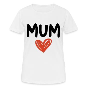 Hand‑Drawn Heart – Love You Mum - Women's Breathable T-Shirt - white - Front - AI Model Female 172 dark (172cm)