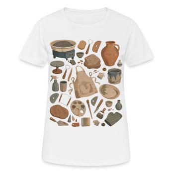 Pottery Love | Ceramics & Pottery - Women's Breathable T-Shirt - white - Front - AI Model Female 172 dark (172cm)