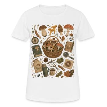 Chasse aux champignons | Cueillette de champignons & mycologie - T-shirt respirant Femme - blanc - Devant - AI Model Female 172 dark (172cm)