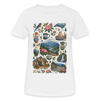 Asheville, Caroline du Nord Amour | Blue Ridge - T-shirt respirant Femme - blanc - Devant - AI Model Female 172 dark (172cm)