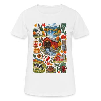 Amour du Vermont | Automne et pays d’érable - T-shirt respirant Femme - blanc - Devant - AI Model Female 172 dark (172cm)