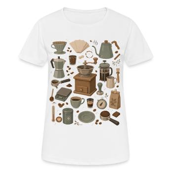 Coffee Love | Barista & Hand Filter - Women's Breathable T-Shirt - white - Front - AI Model Female 172 dark (172cm)