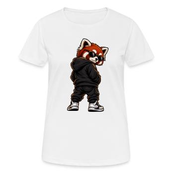 Cool Gangster Red Panda Streetwear - Women's Breathable T-Shirt - white - Front - AI Model Female 172 dark (172cm)