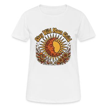 Stay Wild Moon Child Bohème Maillot Soleil de la Lune Femme - T-shirt respirant Femme - blanc - Devant - AI Model Female 172 dark (172cm)