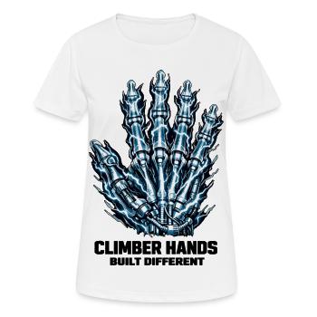 Mains d’escalade : Conception différente de rayons X - T-shirt respirant Femme - blanc - Devant - AI Model Female 172 dark (172cm)