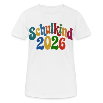 Écolier 2026 | Inscription scolaire | Première année - T-shirt respirant Femme - blanc - Devant - AI Model Female 172 dark (172cm)