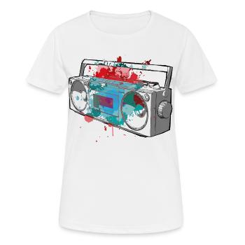 Ghetto Blaster - Women's Breathable T-Shirt - white - Front - AI Model Female 172 dark (172cm)