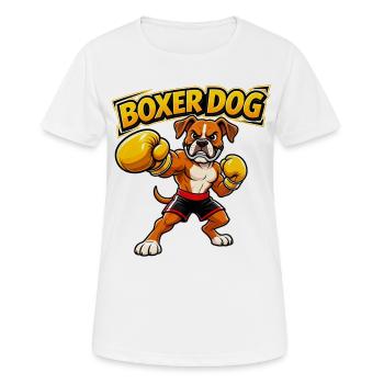 Design drôle de chien boxeur boxeur (design original) - T-shirt respirant Femme - blanc - Devant - AI Model Female 172 dark (172cm)