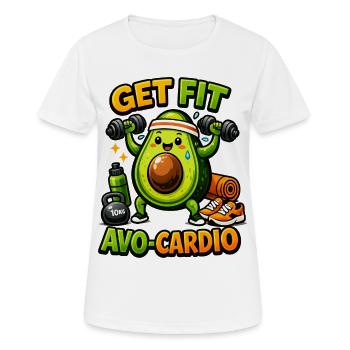 AVO-CARDIO – Avocat en entraînement - T-shirt respirant Femme - blanc - Devant - AI Model Female 172 dark (172cm)
