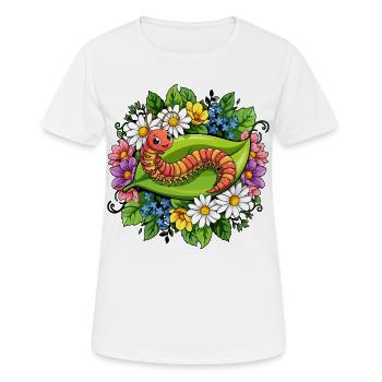 Dessin animé du Mille-Pattes - T-shirt respirant Femme - blanc - Devant - AI Model Female 172 dark (172cm)