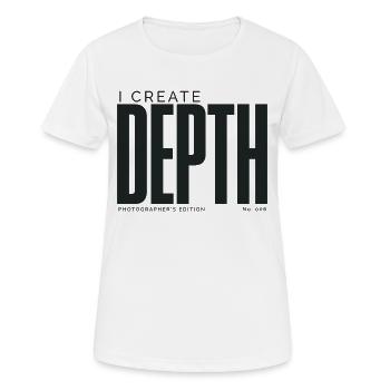 I Create Depth | Photographer's Edition - Women's Breathable T-Shirt - white - Front - AI Model Female 172 dark (172cm)