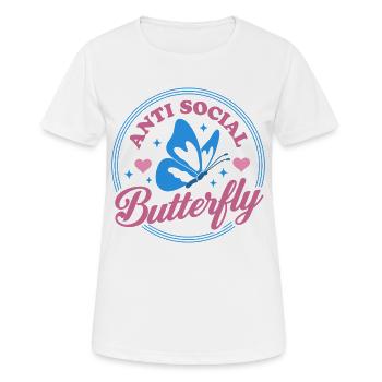 Anti Social Butterfly - Women's Breathable T-Shirt - white - Front - AI Model Female 172 dark (172cm)