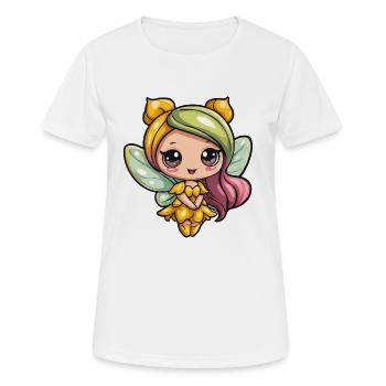Flügel-Märchenfee in Goldtönen - Frauen T-Shirt atmungsaktiv - Weiß - Vorne - AI Model Female 172 dark (172cm)