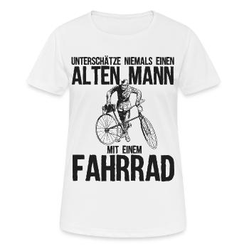 Unterschätze Alten Mann Mit Einem Fahrrad - Frauen T-Shirt atmungsaktiv - Weiß - Vorne - AI Model Female 172 dark (172cm)
