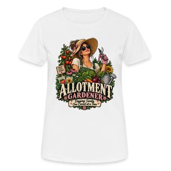 Der Gärtner bemerkt die Distanz - Frauen T-Shirt atmungsaktiv - Weiß - Vorne - AI Model Female 172 dark (172cm)
