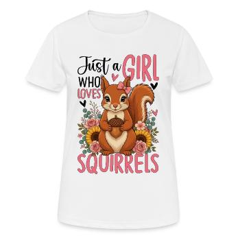 Just a Girl Who Loves Squirrels - Frauen T-Shirt atmungsaktiv - Weiß - Vorne - AI Model Female 172 dark (172cm)