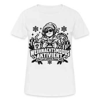 Weihnachtsmodus aktiviert: Lustiges Gamer-Geschenk - Frauen T-Shirt atmungsaktiv - Weiß - Vorne - AI Model Female 172 dark (172cm)