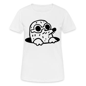 cooler Maulwurf - Frauen T-Shirt atmungsaktiv - Weiß - Vorne - AI Model Female 172 dark (172cm)