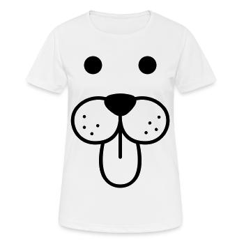doggy face - T-shirt respirant Femme - blanc - Devant - AI Model Female 172 dark (172cm)