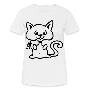 Cat - Women's Breathable T-Shirt - white - Front - AI Model Female 172 dark (172cm)