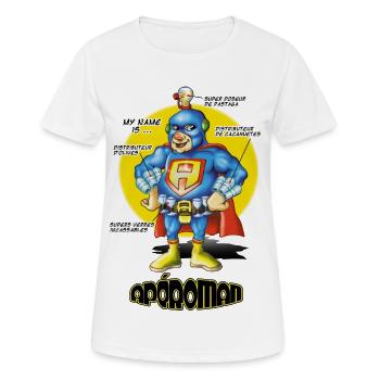 apéroman - Women's Breathable T-Shirt - white - Front - AI Model Female 172 dark (172cm)