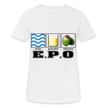 epo - Frauen T-Shirt atmungsaktiv - Weiß - Vorne - AI Model Female 172 dark (172cm)