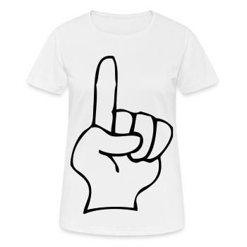 Zeigefinger - Frauen T-Shirt atmungsaktiv - Weiß - Vorne - AI Model Female 172 dark (172cm)