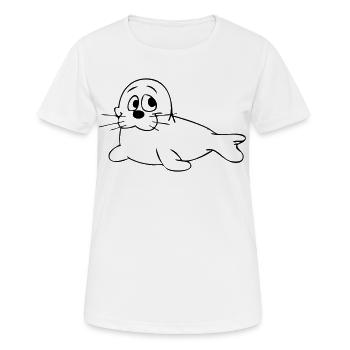 Seehund - Frauen T-Shirt atmungsaktiv - Weiß - Vorne - AI Model Female 172 dark (172cm)