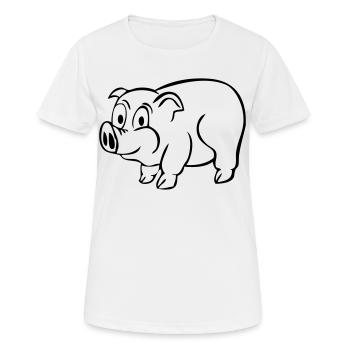 Porc chanceux - T-shirt respirant Femme - blanc - Devant - AI Model Female 172 dark (172cm)