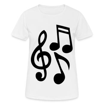 Musiknoten - Frauen T-Shirt atmungsaktiv - Weiß - Vorne - AI Model Female 172 dark (172cm)