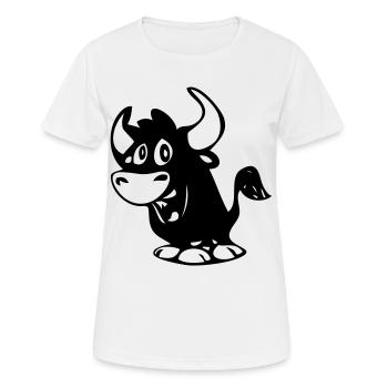Stier - Frauen T-Shirt atmungsaktiv - Weiß - Vorne - AI Model Female 172 dark (172cm)