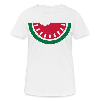 Wassermelone - Frauen T-Shirt atmungsaktiv - Weiß - Vorne - AI Model Female 172 dark (172cm)