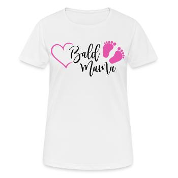 Bientôt Maman Bébé Grossesse Naissance Coeur Fille - T-shirt respirant Femme - blanc - Devant - AI Model Female 172 dark (172cm)