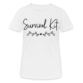 Survival Kit - Frauen T-Shirt atmungsaktiv - Weiß - Vorne - AI Model Female 172 dark (172cm)