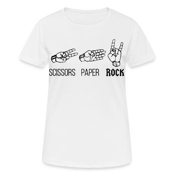 Siccors Paper Rock - Heavy Rock Edition - Frauen T-Shirt atmungsaktiv - Weiß - Vorne - AI Model Female 172 dark (172cm)