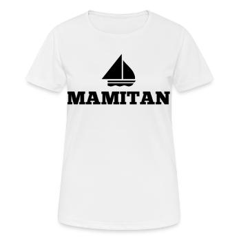 Mamitän Jeu de mots drôle Captain Mama Anchor - T-shirt respirant Femme - blanc - Devant - AI Model Female 172 dark (172cm)