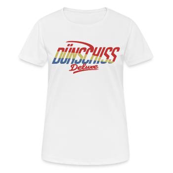Duenschiss deluxe - Frauen T-Shirt atmungsaktiv - Weiß - Vorne - AI Model Female 172 dark (172cm)