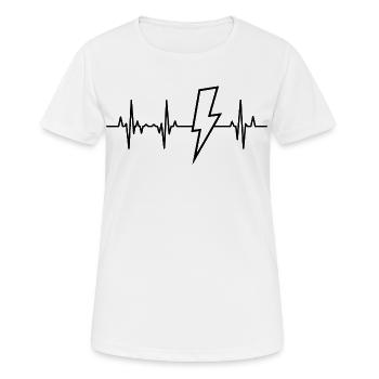 Elektriker Herzklopfen - Frauen T-Shirt atmungsaktiv - Weiß - Vorne - AI Model Female 172 dark (172cm)